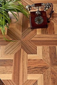 奢华拼花客厅木地板 复合艺术拼花 橡木柚木色